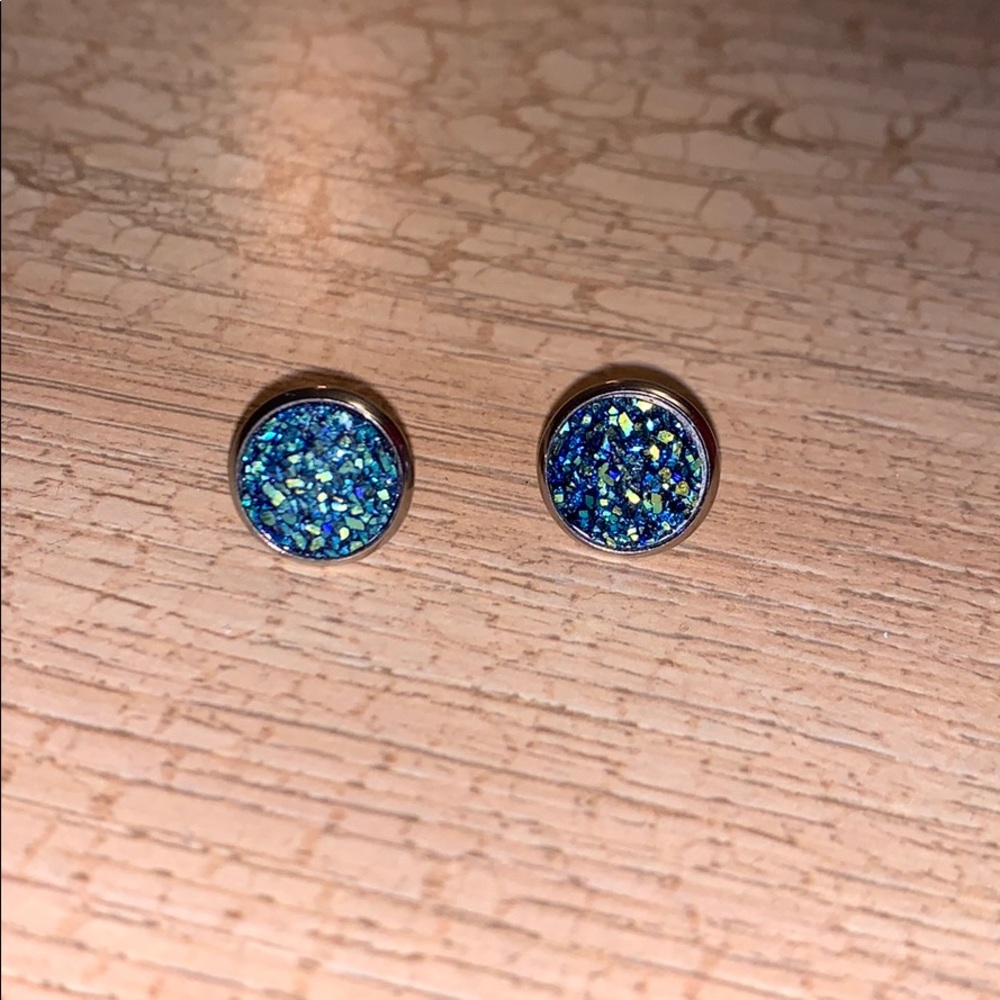 Kate Spade blue glittery studs